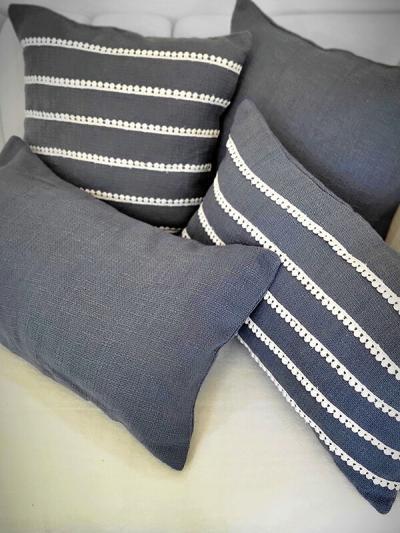 Gray Santolina Plain and Lace