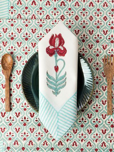 Little Red Tulip Table Mats with Napkins